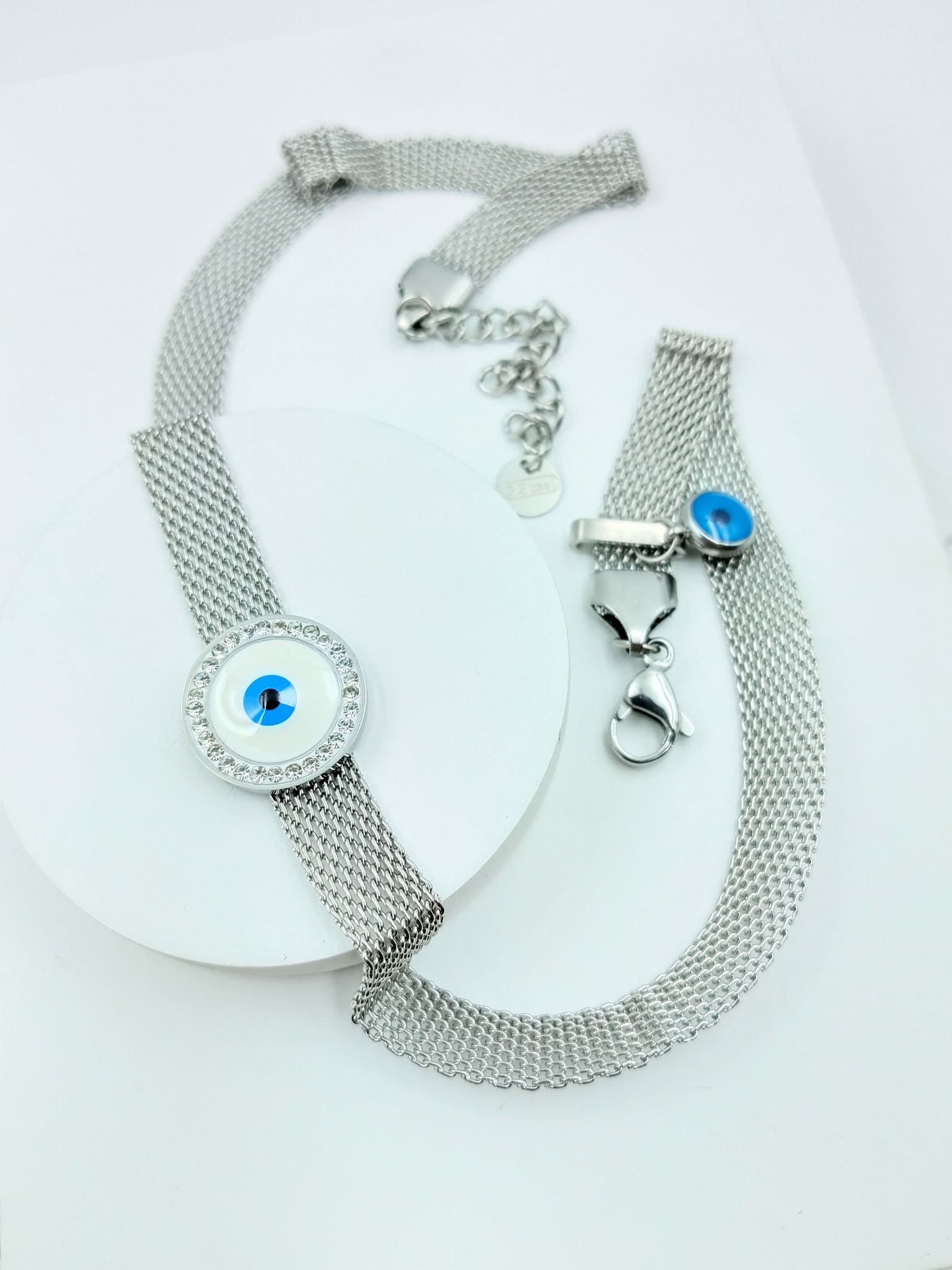 Meshed Evil Eye Choker Necklace