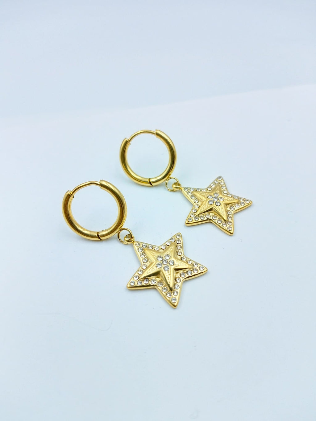 Celestial Star Sparkle Drop Hoops
