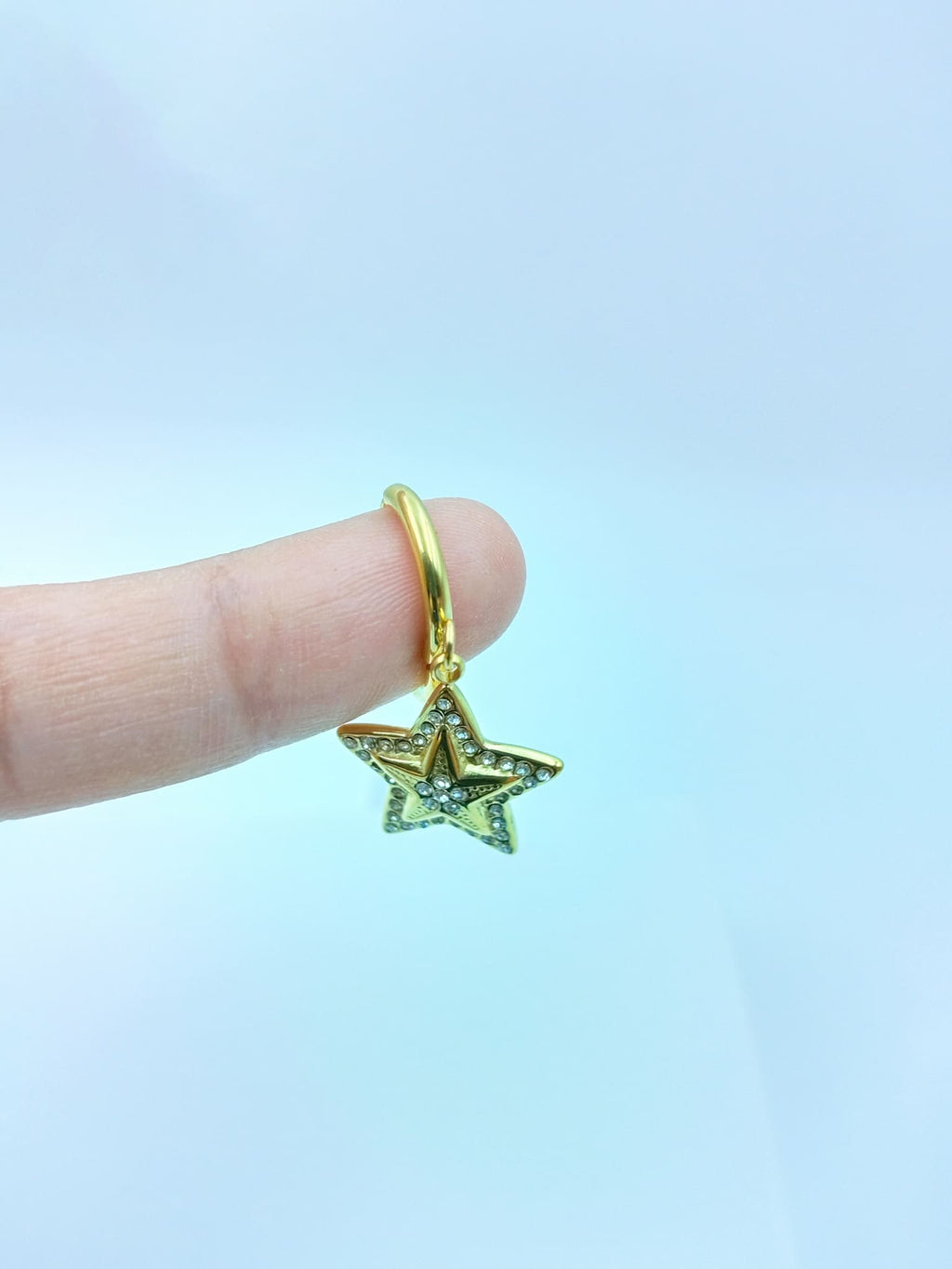 Celestial Star Sparkle Drop Hoops