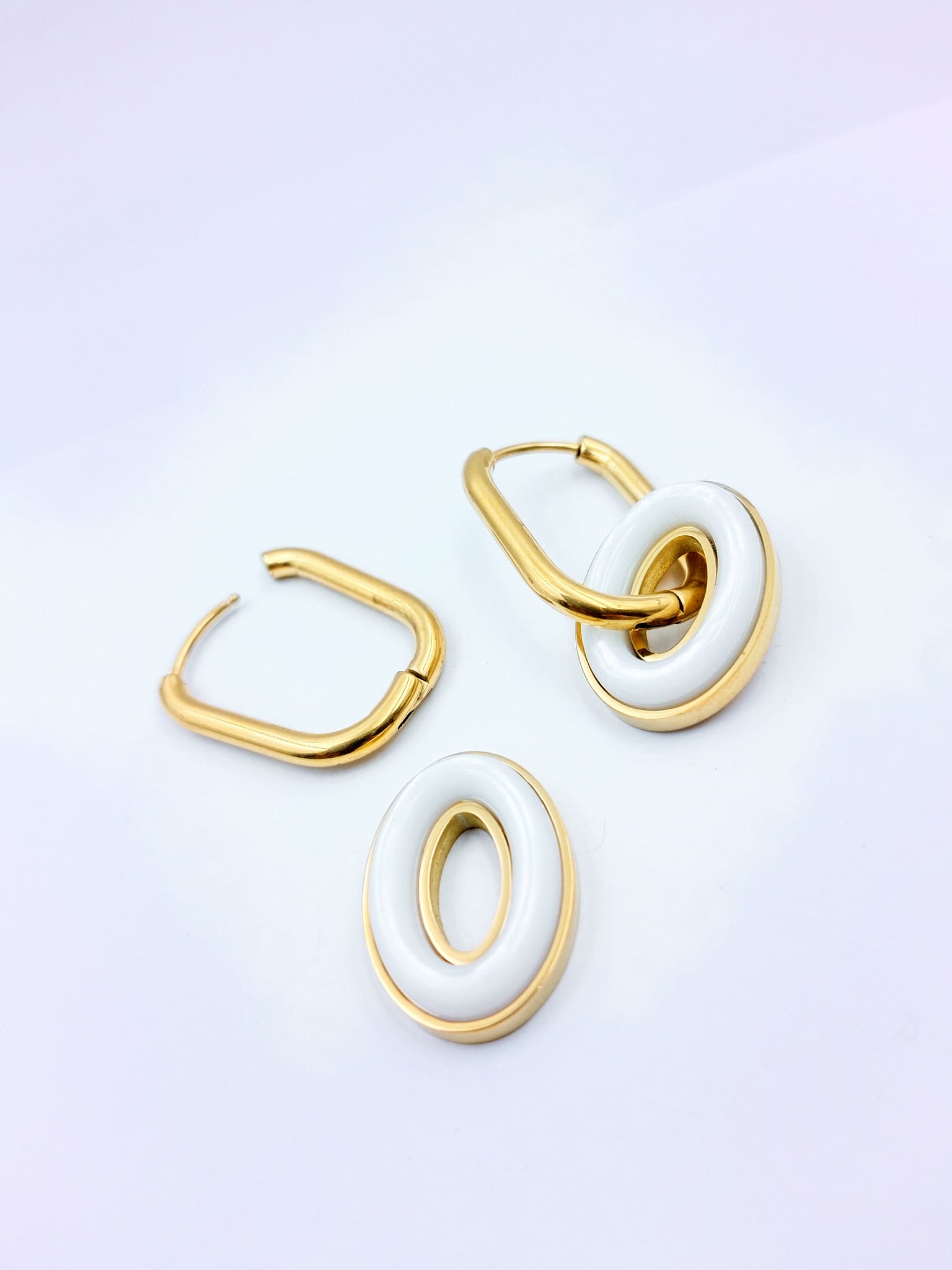 Duotone Chic Transformable Hoops: Your 3-in-1 Style Statement