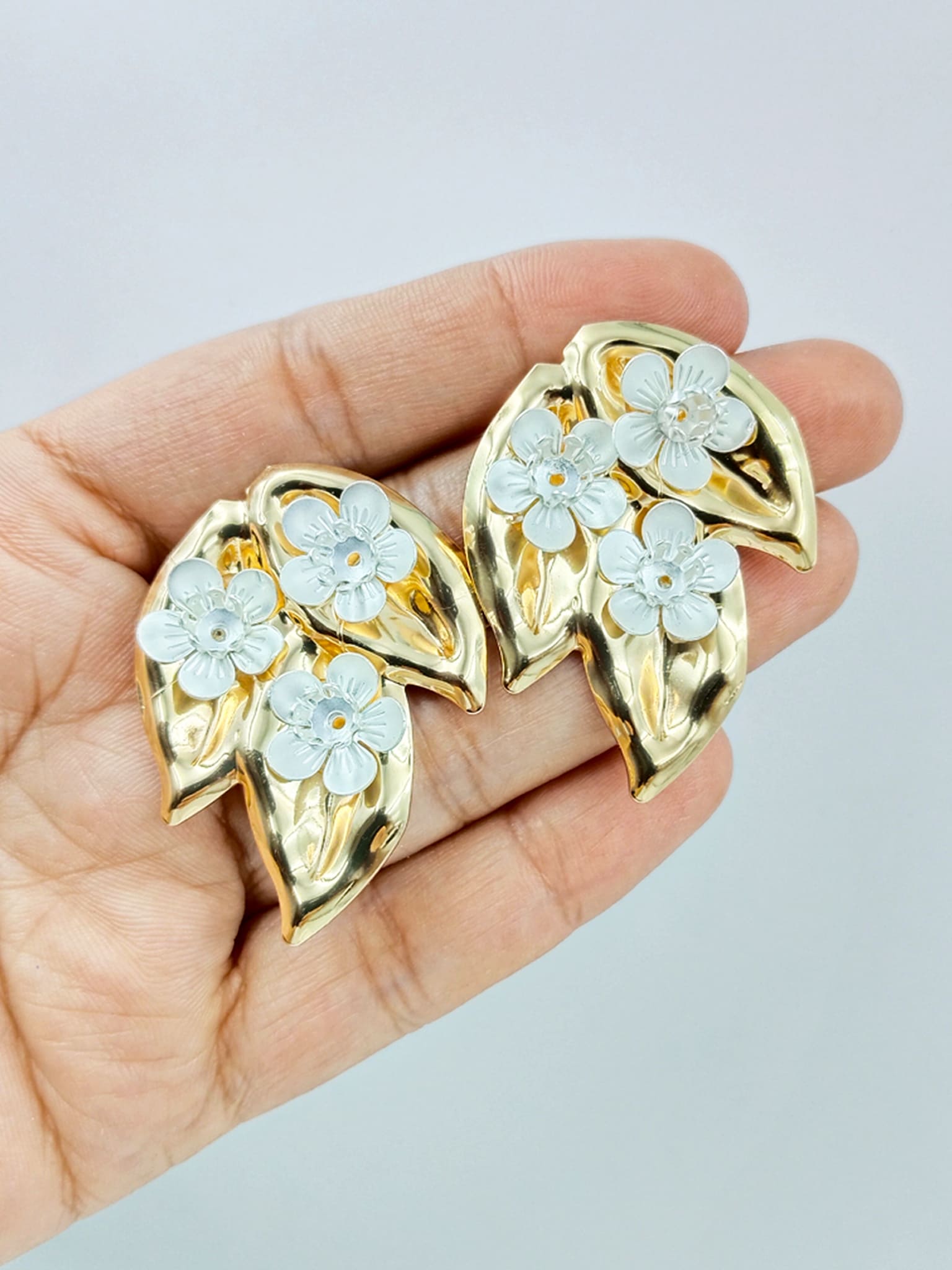 Elegant Leaf & Bloom Statement Earrings