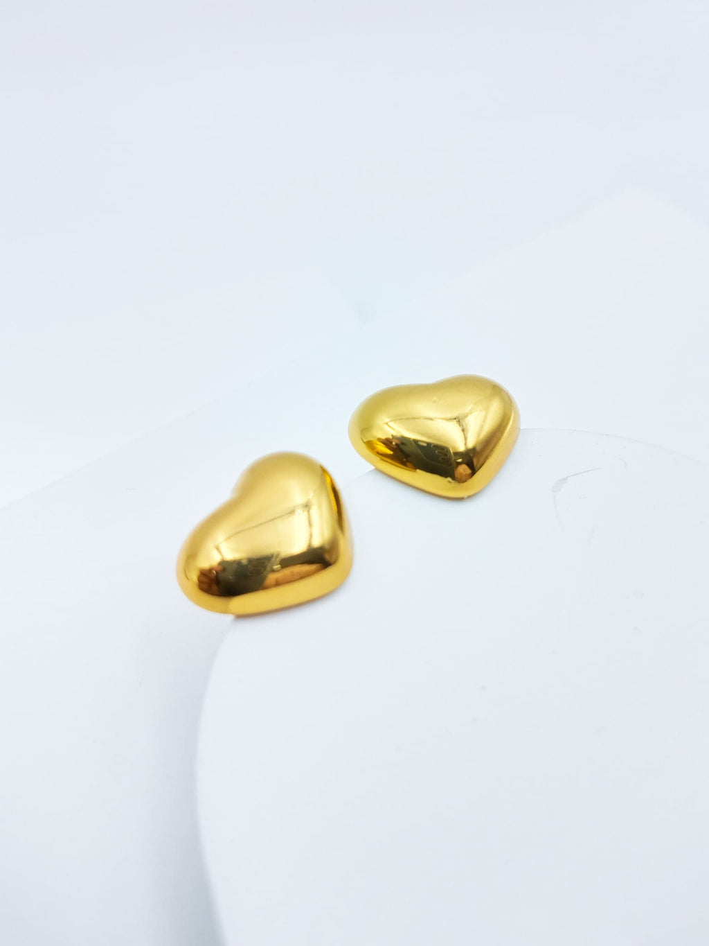 Embossed Heart Pearl Studs