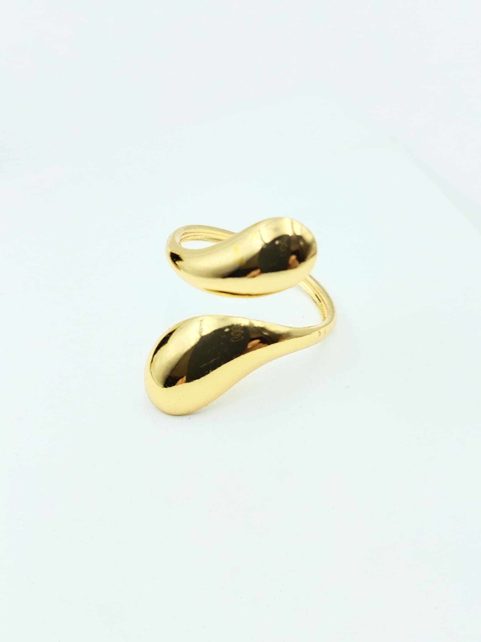 Fluid Teardrop Open Ring