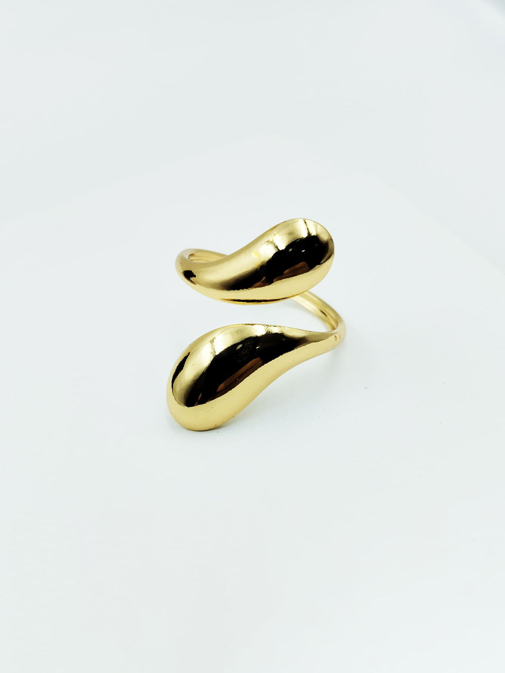 Fluid Teardrop Open Ring