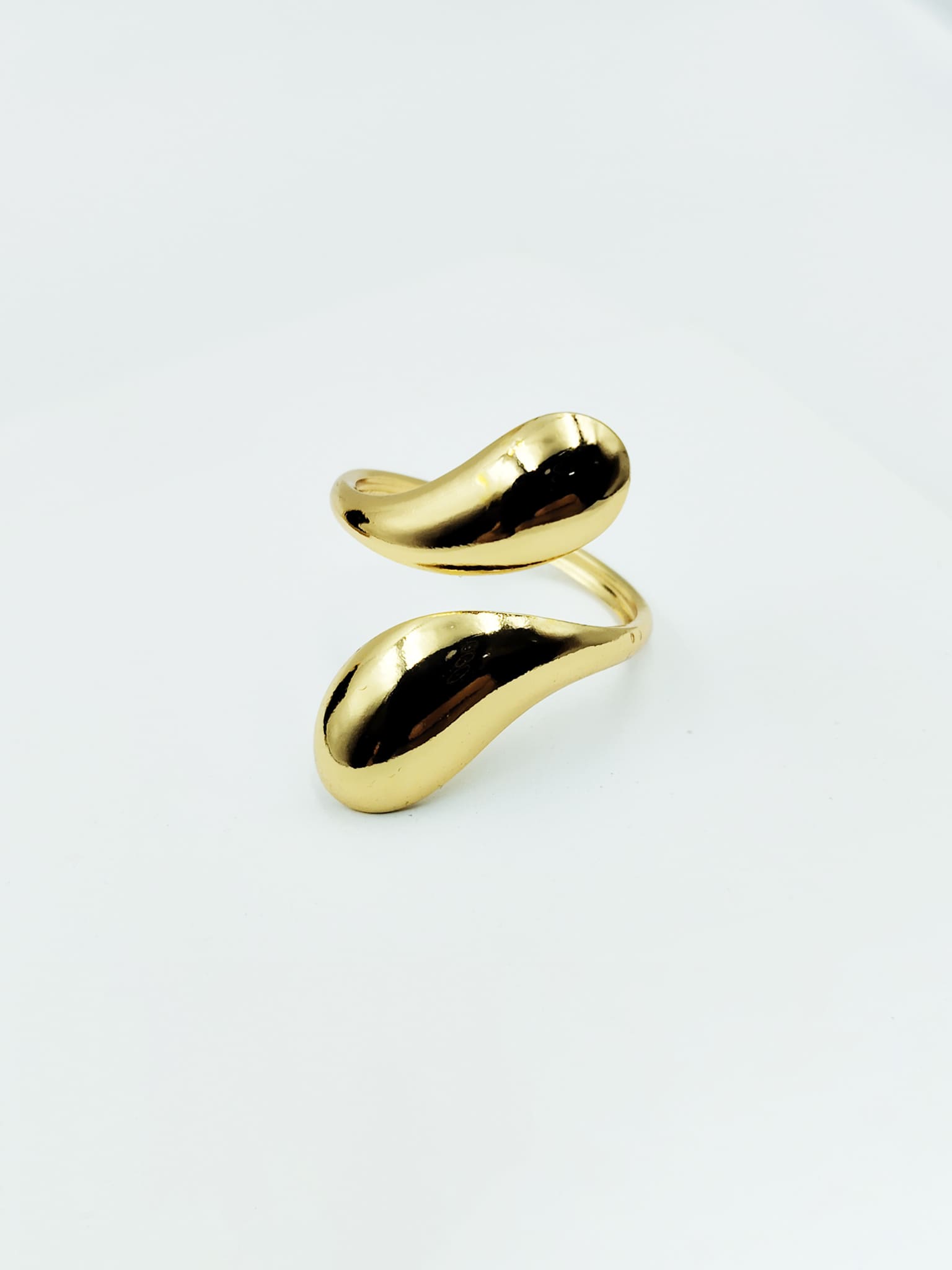 Fluid Teardrop Open Ring
