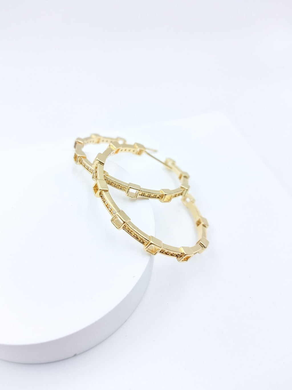 Geo-Sparkle Hoops