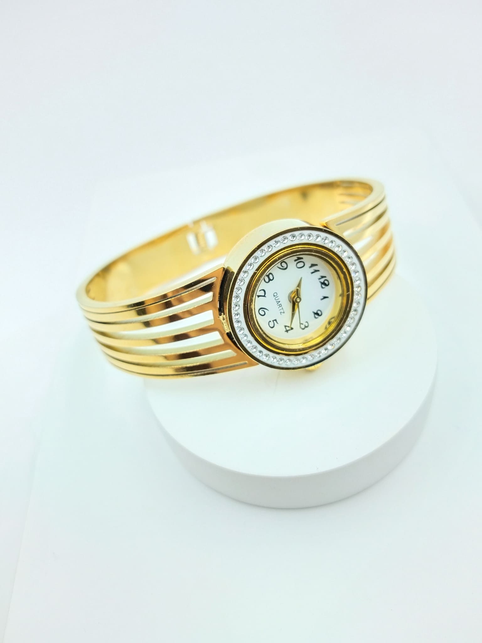 Golden Cage Crystal Accent Watch