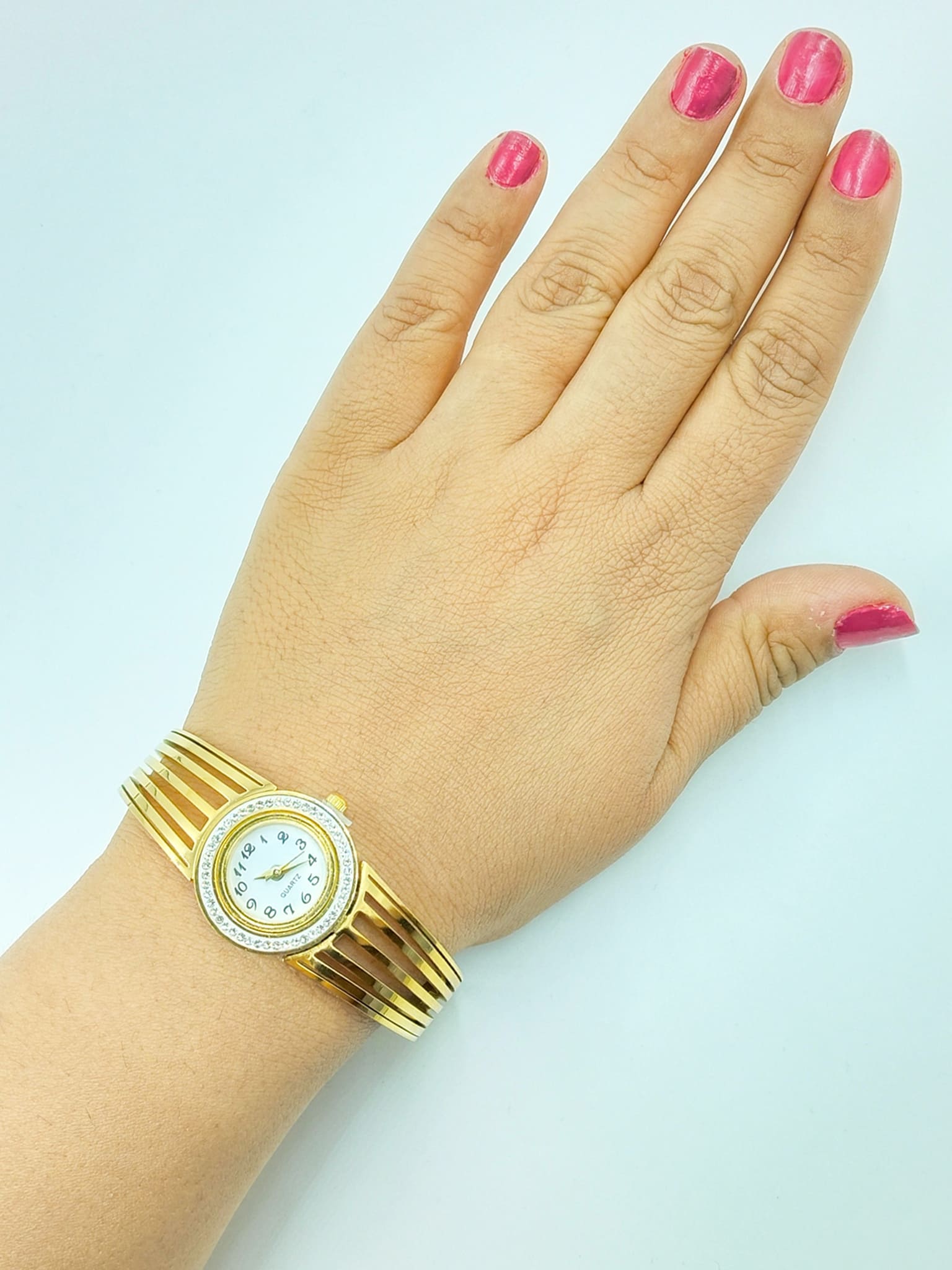 Golden Cage Crystal Accent Watch