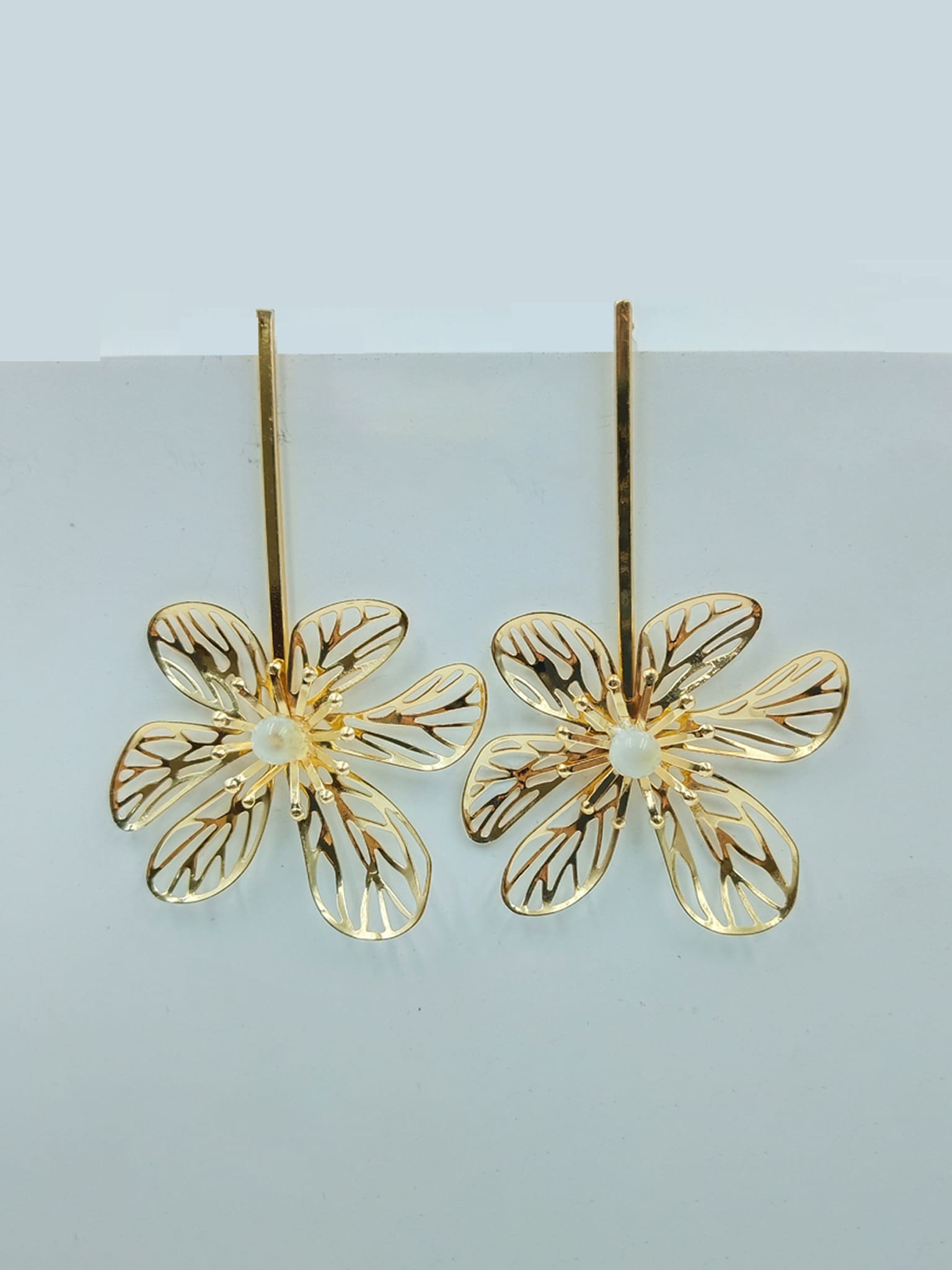 Intricate Filigree Flower Statement Earrings
