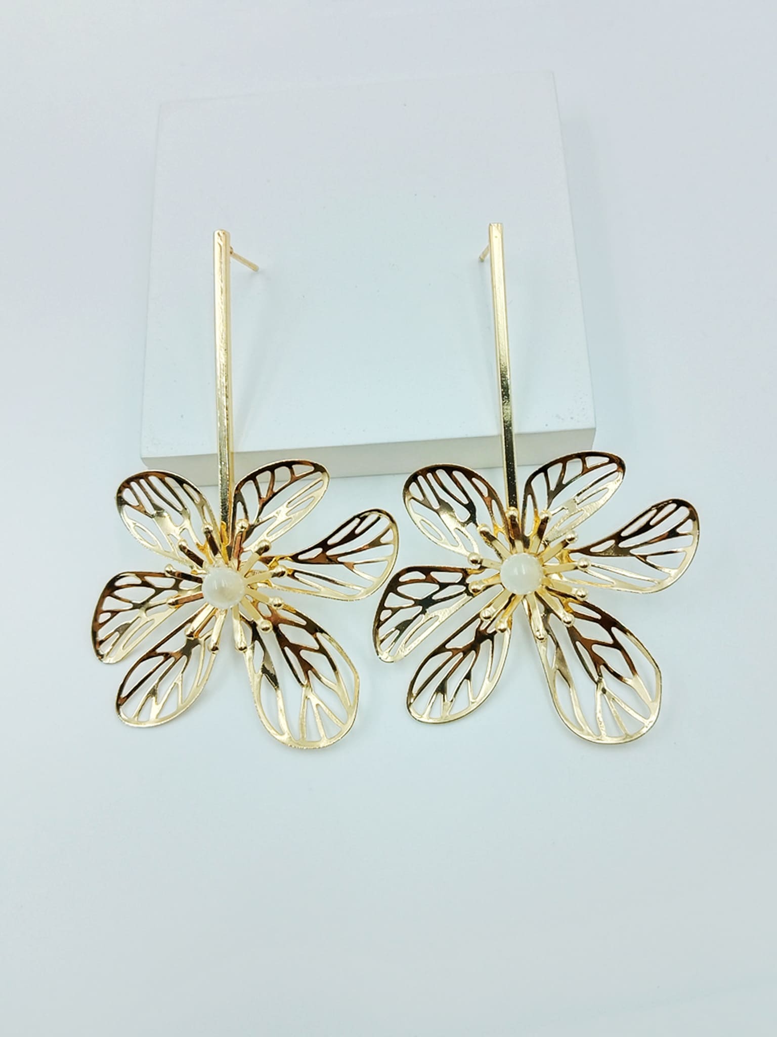 Intricate Filigree Flower Statement Earrings