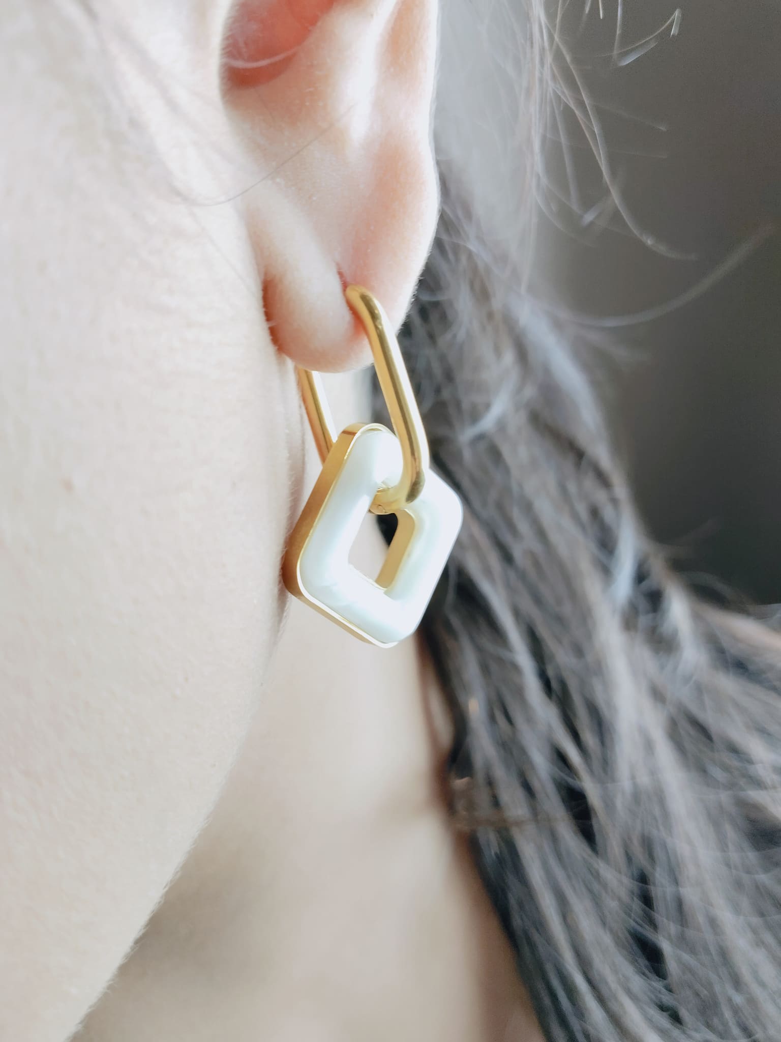 Iridescent Frame Convertible Hoops