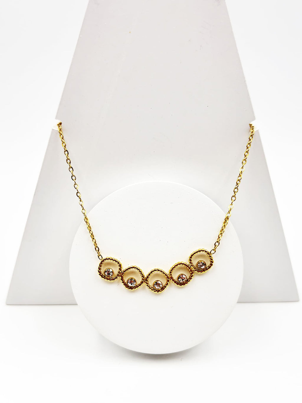 Interlocking Rings Necklace 18K Gold Plated Anti-Tarnish