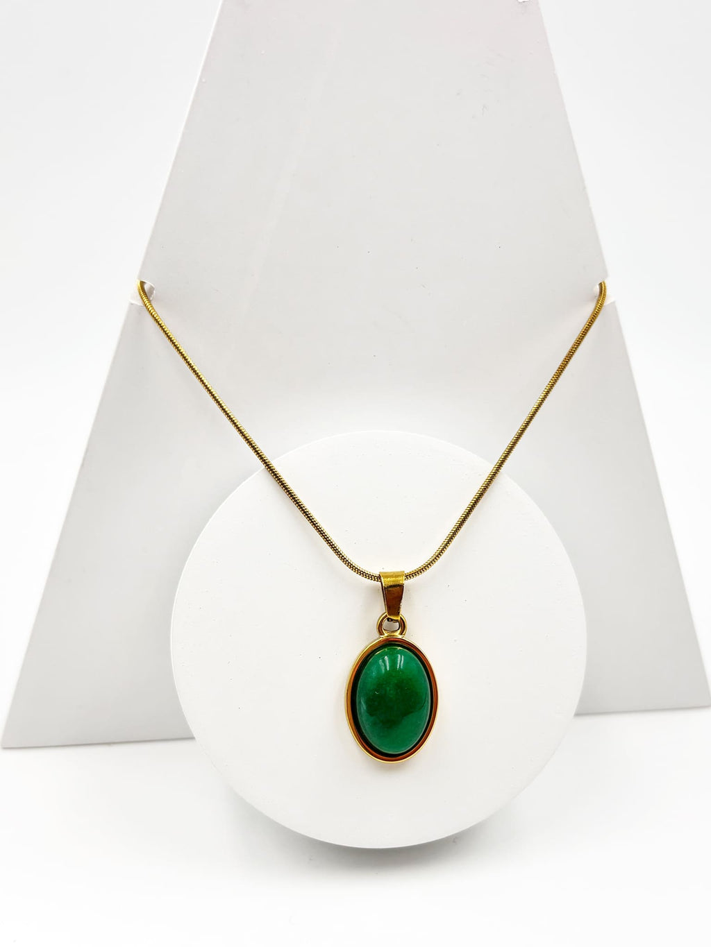 Emerald Stone Chain Necklace