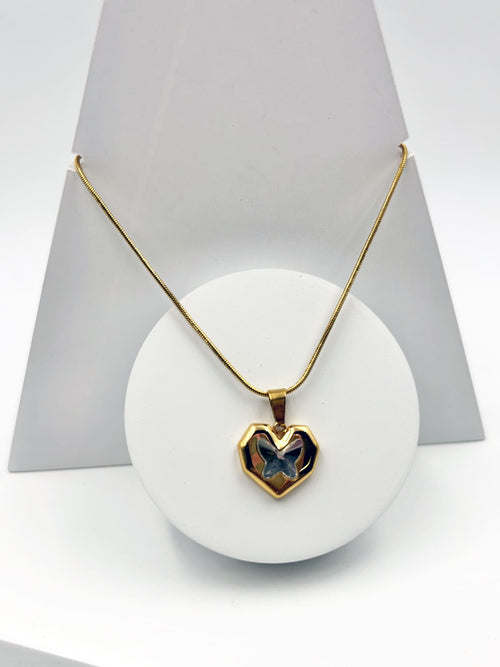 Butterfly Heart 18K Gold Plated Anti-Tarnish Necklace