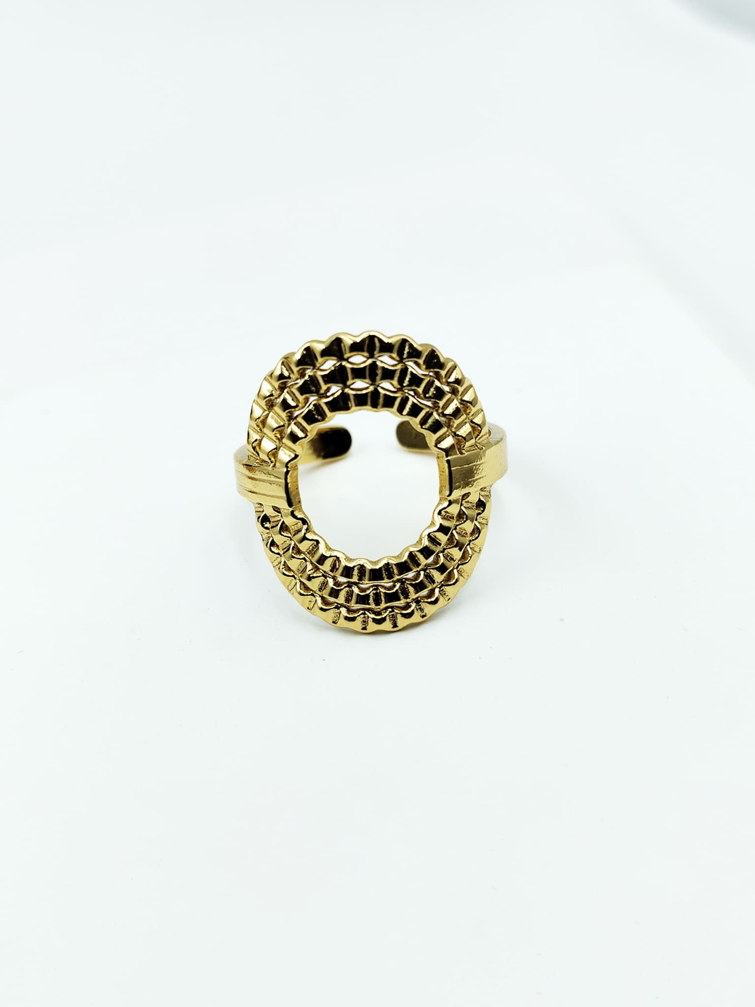 Ornate Geometric Open Ring