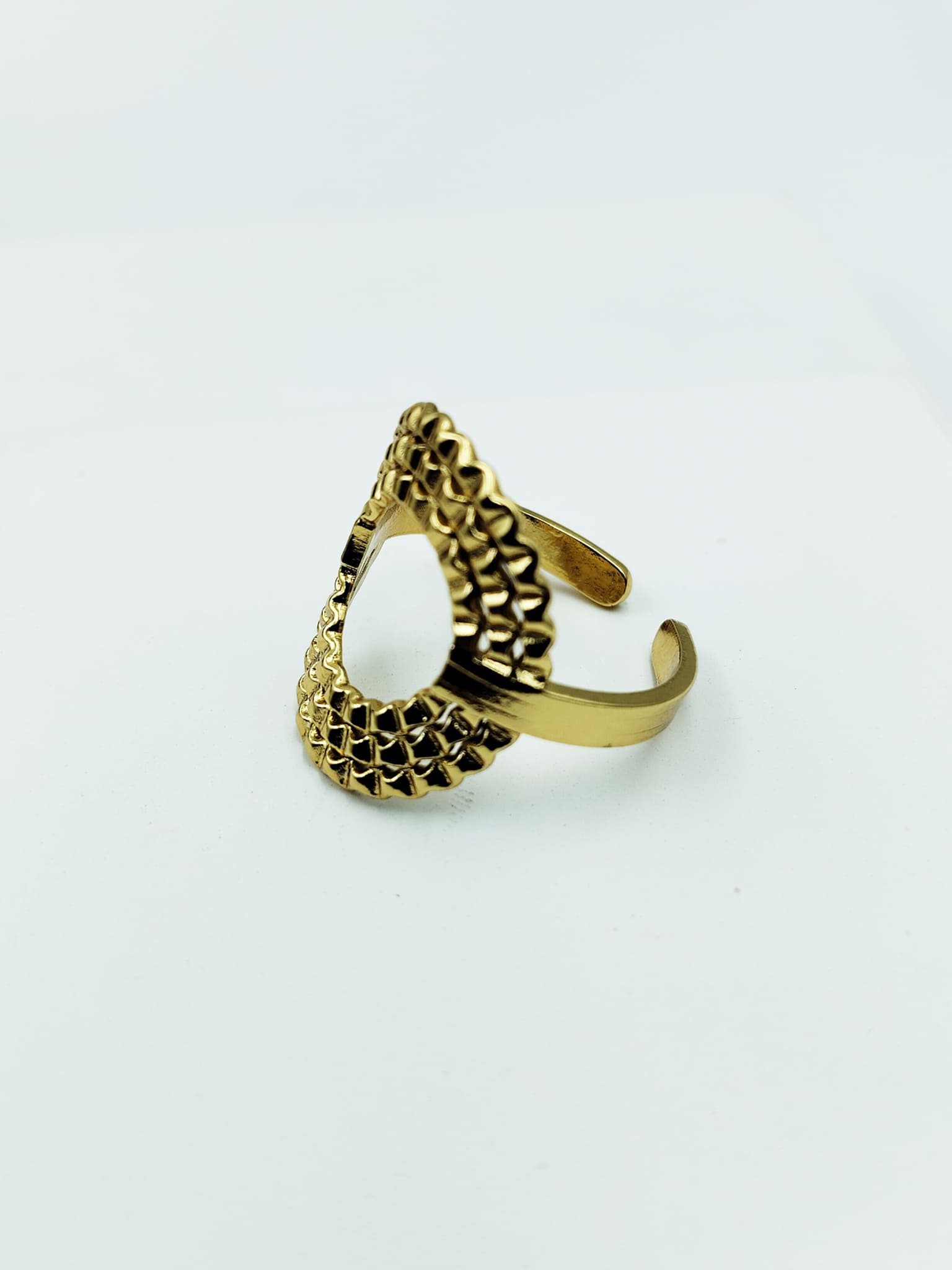 Ornate Geometric Open Ring