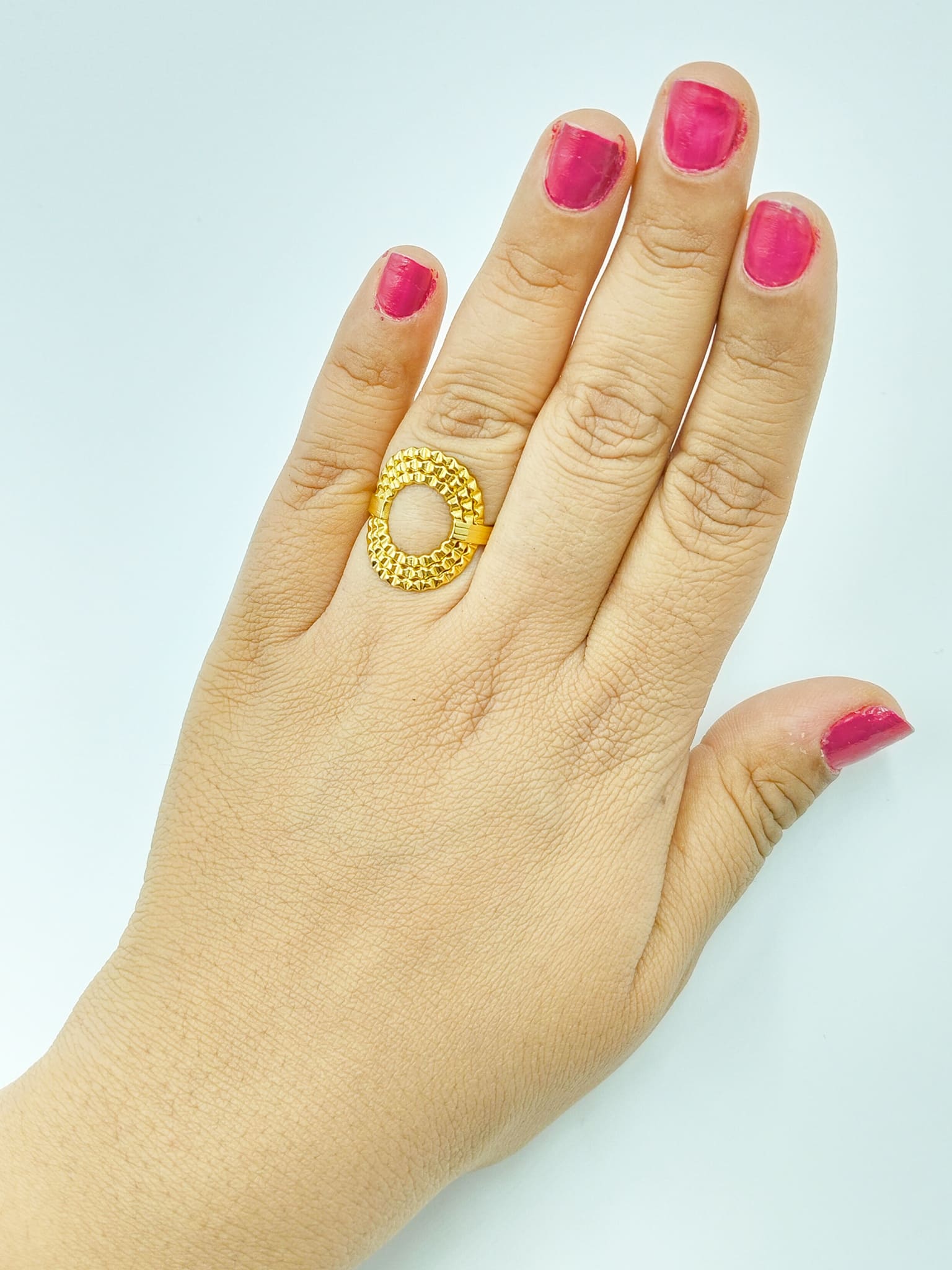 Ornate Geometric Open Ring