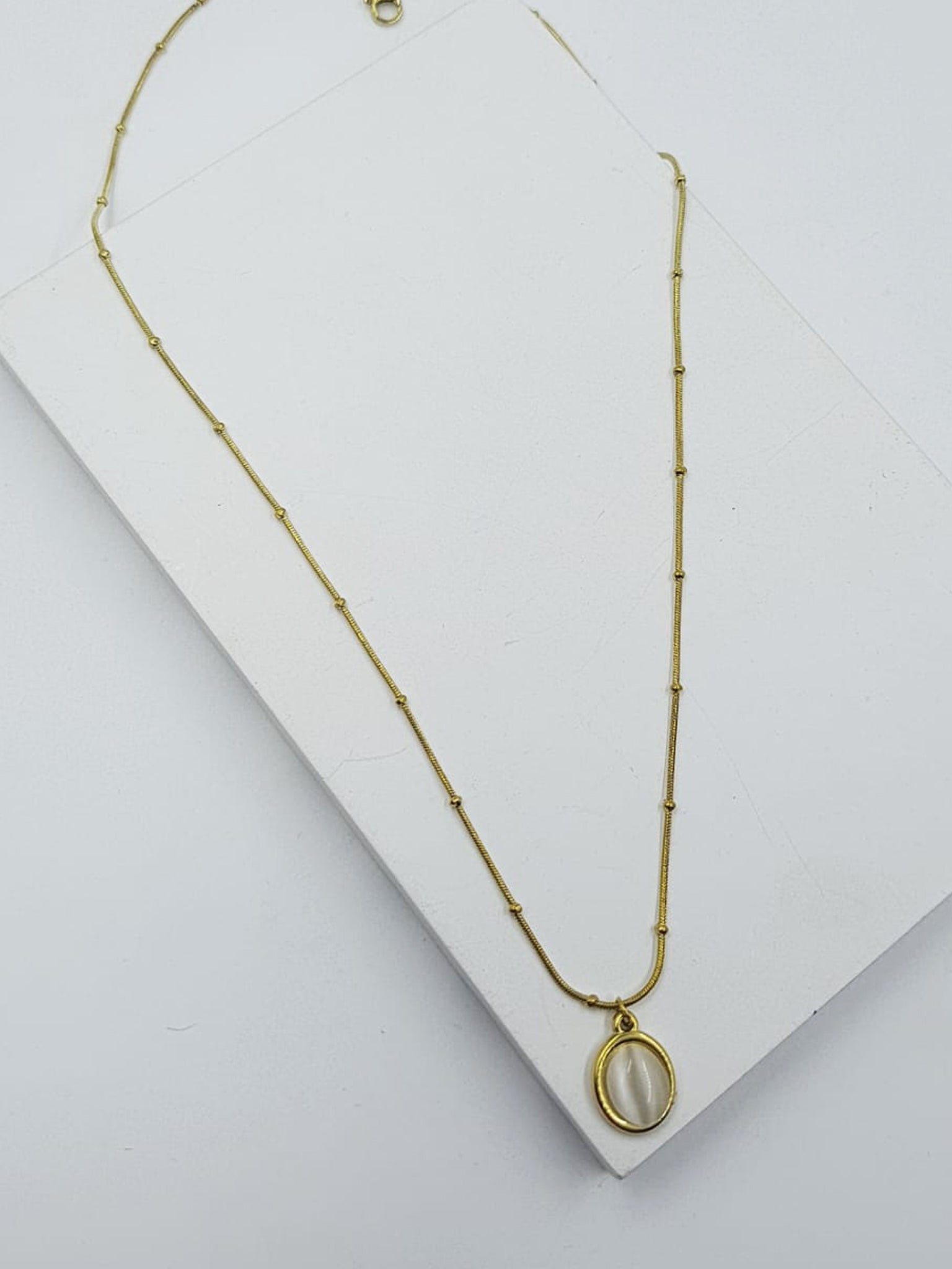 Oval Moonstone Satellite Necklace