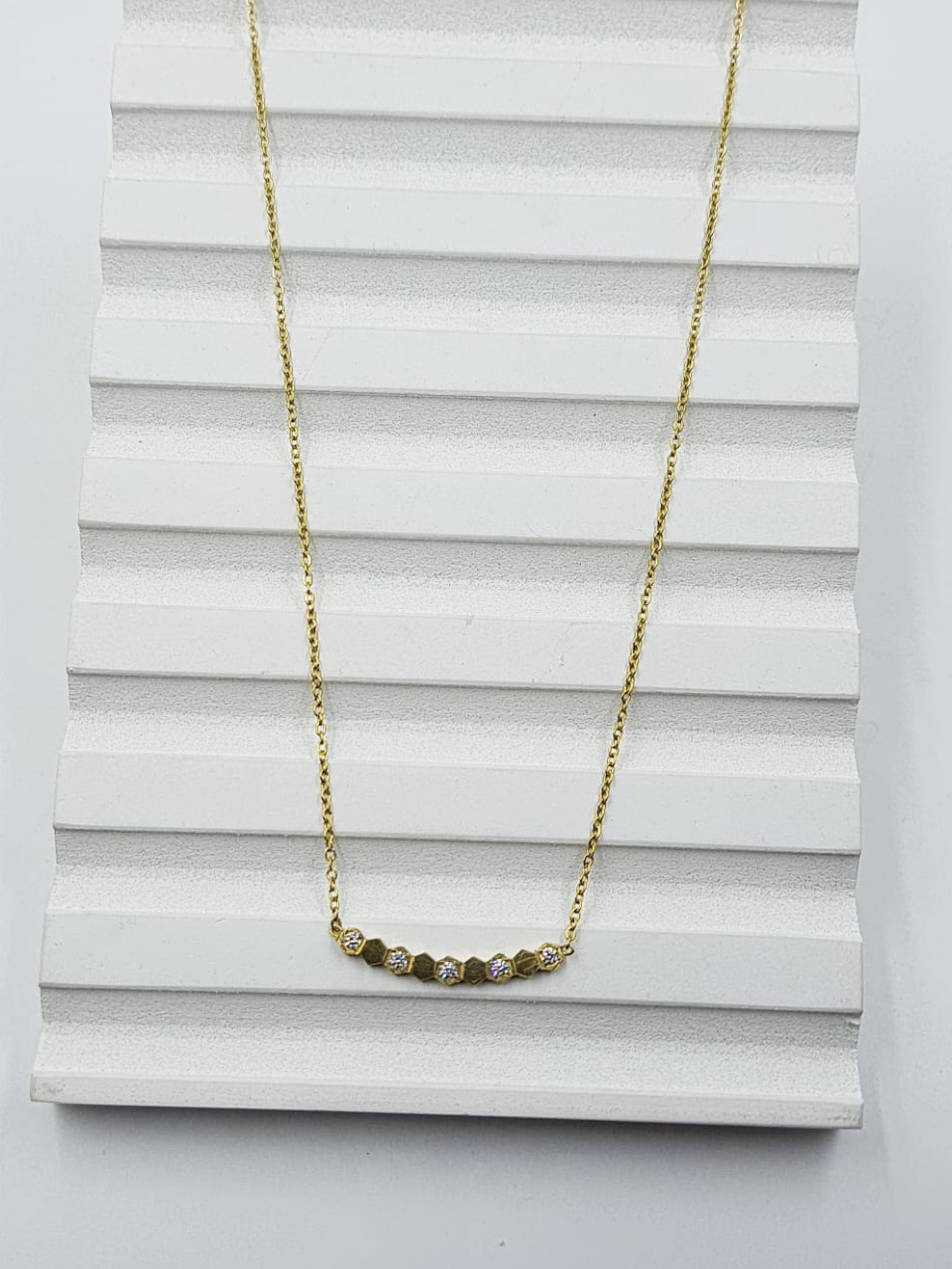 Golden Honeycomb Bar Necklace