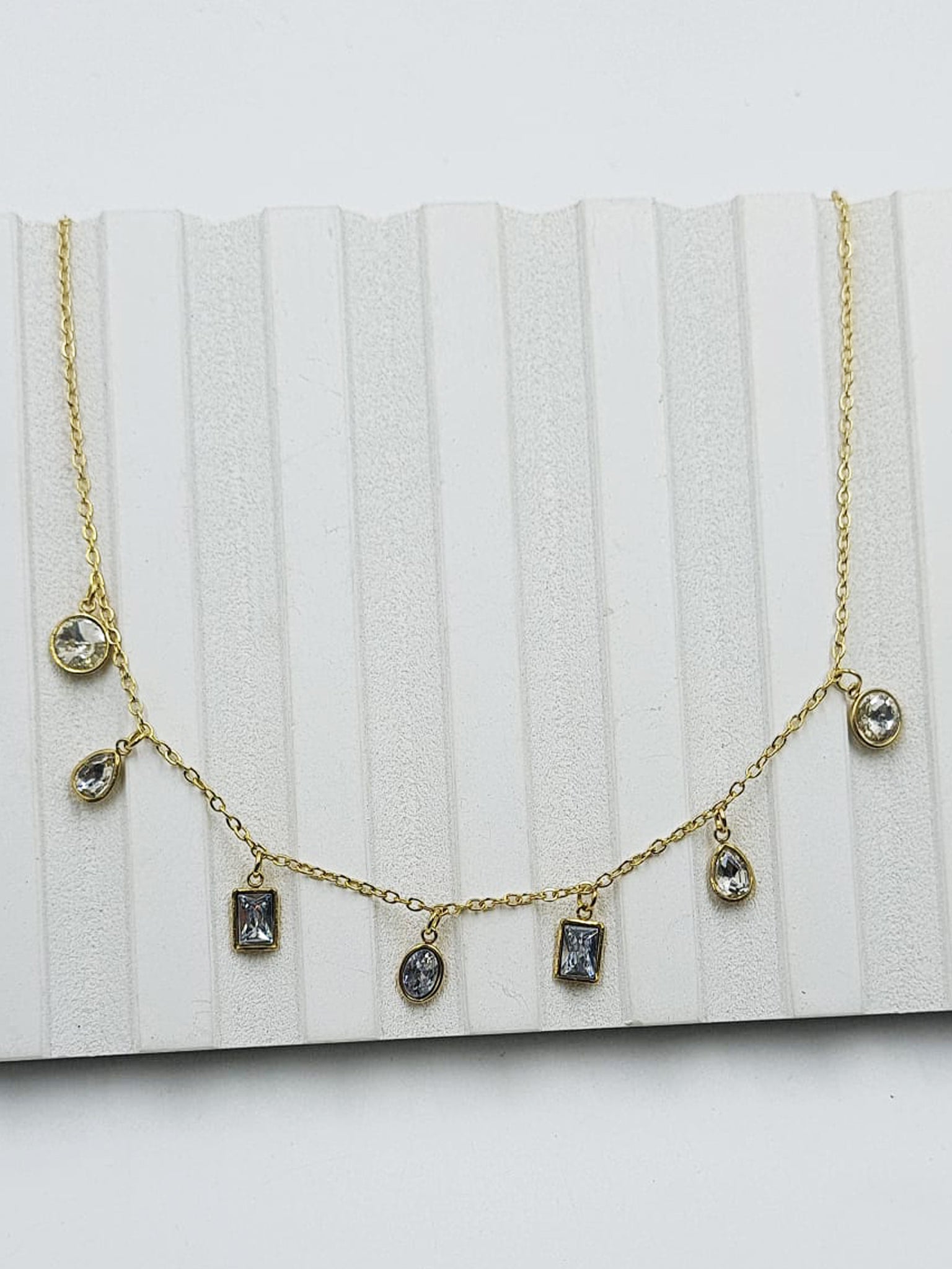 Radiant Multi-Shape Crystal Charm Necklace