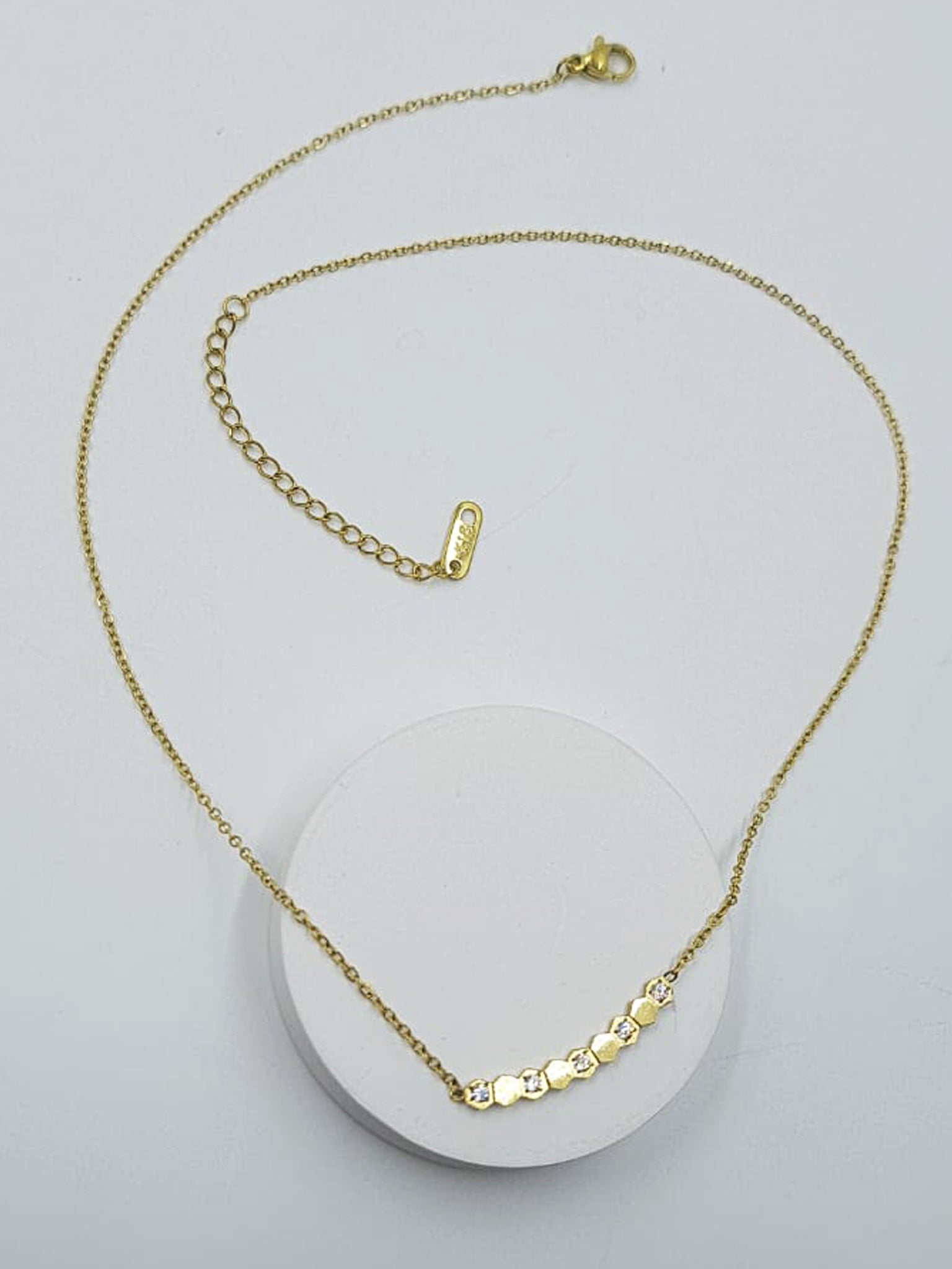Golden Honeycomb Bar Necklace