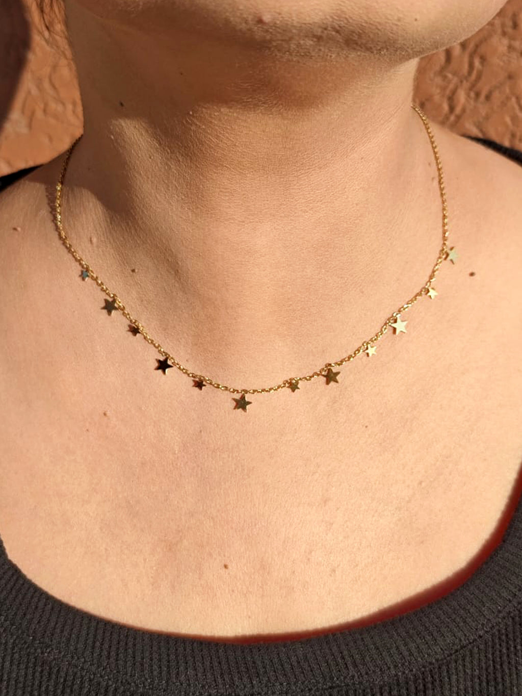 Gold Star Dangle Necklace
