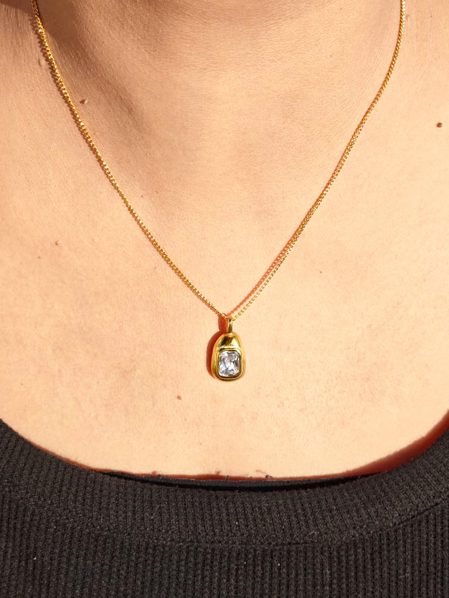 Emerald-Cut Bezel Pendant