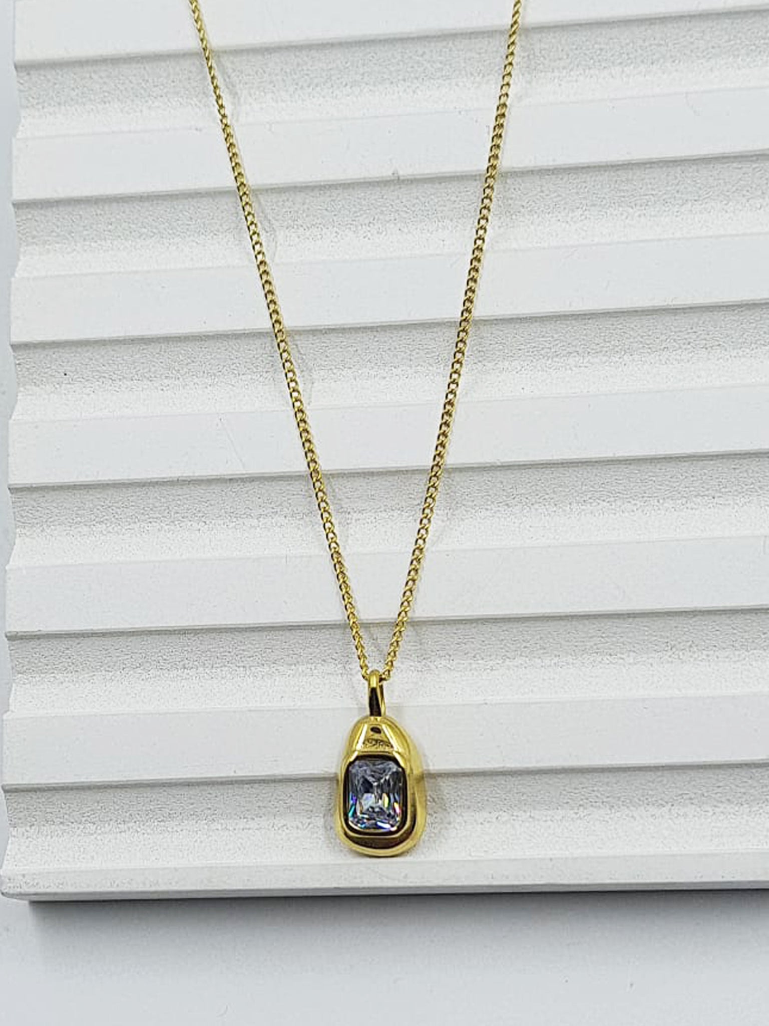 Emerald-Cut Bezel Pendant