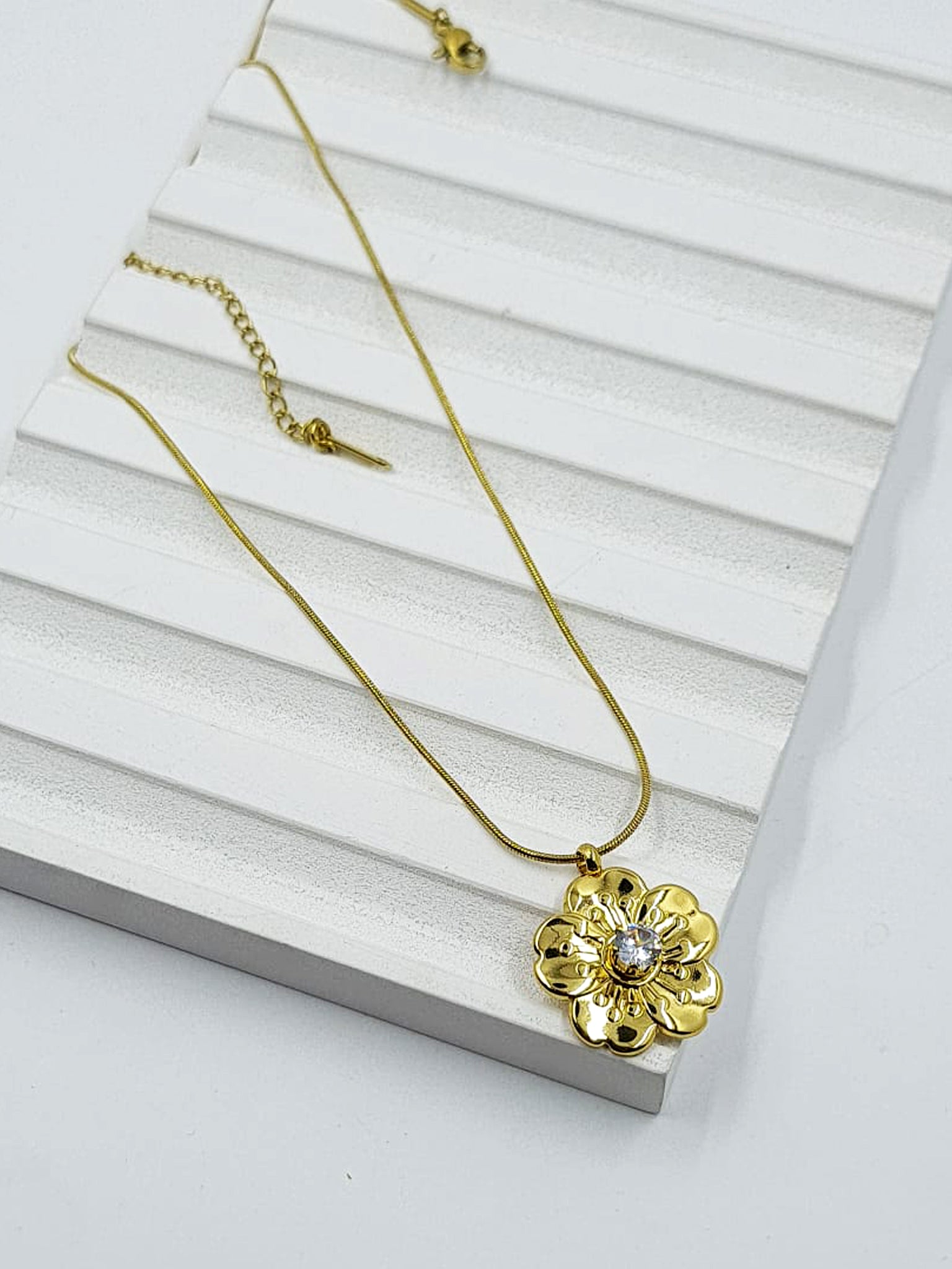 Golden Blossom Crystal Pendant