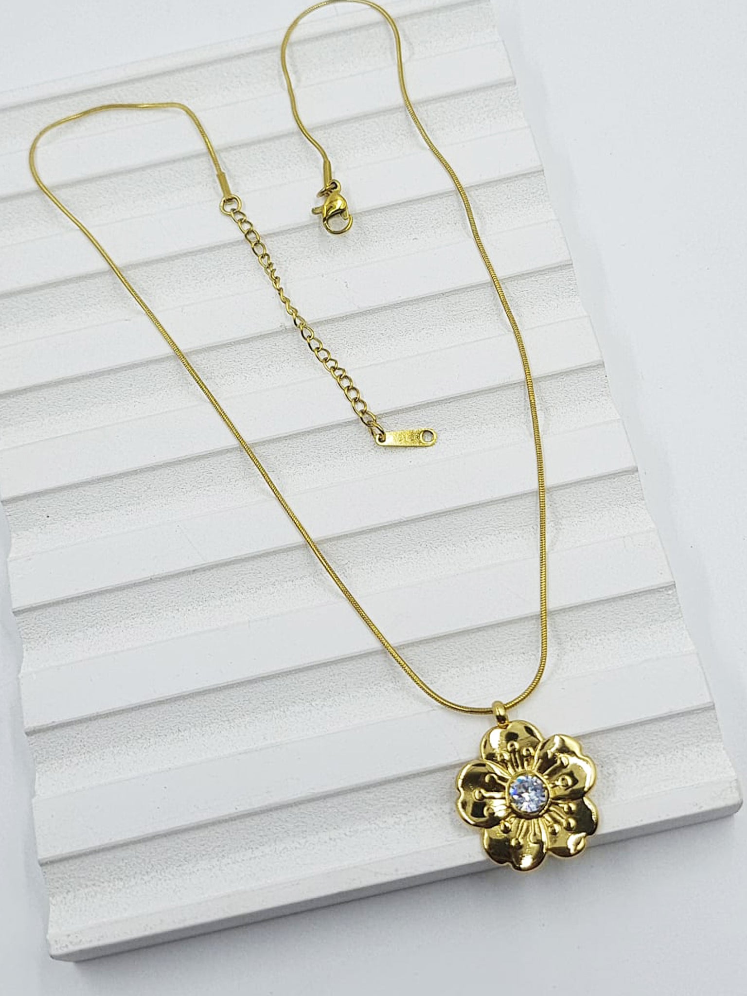 Golden Blossom Crystal Pendant