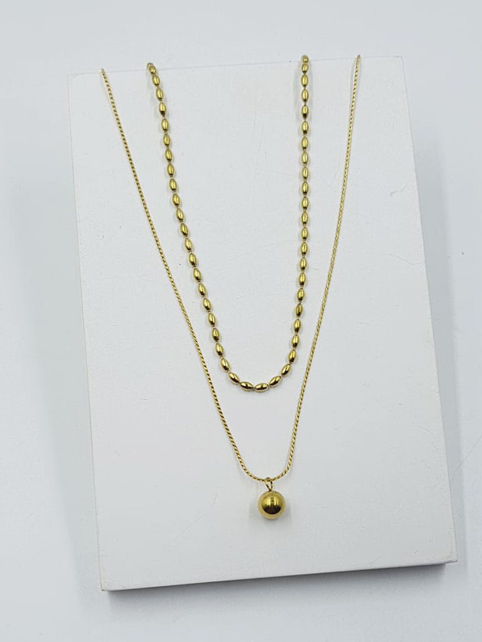 Layered Golden Sphere Necklace