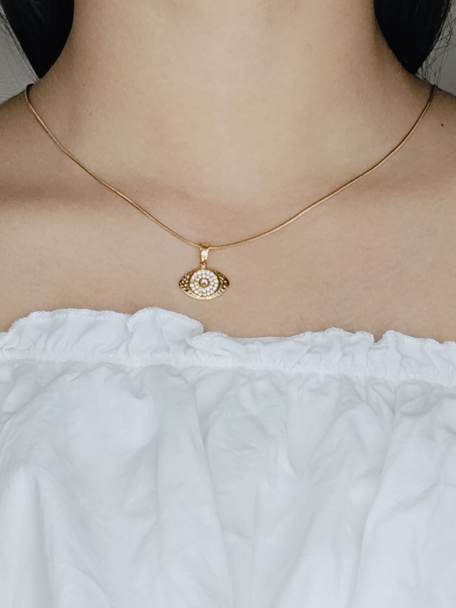 Nazar Raksha 18K Gold Plated Evil Eye Pendant Necklace