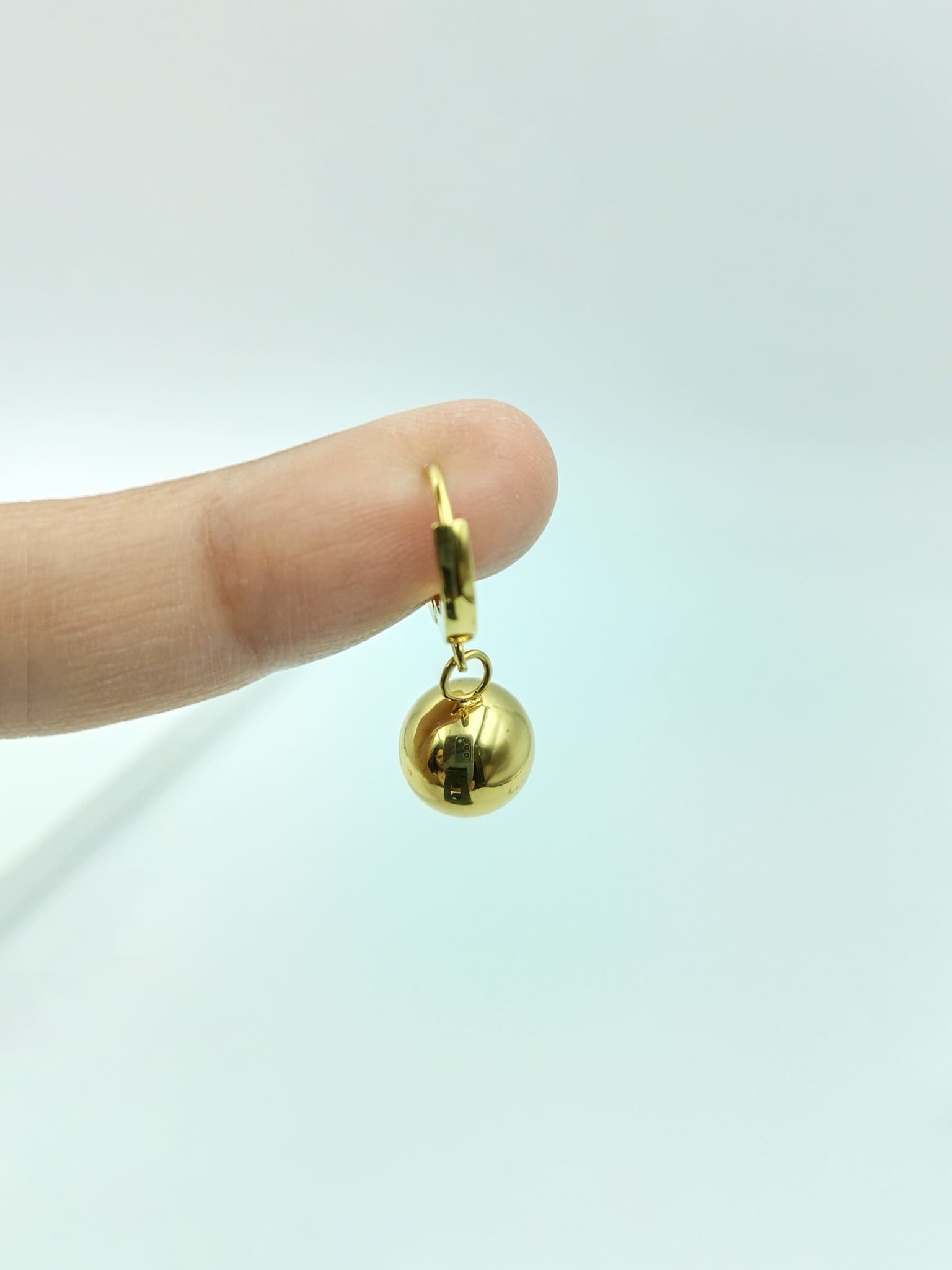Polished Sphere Drop Hoops