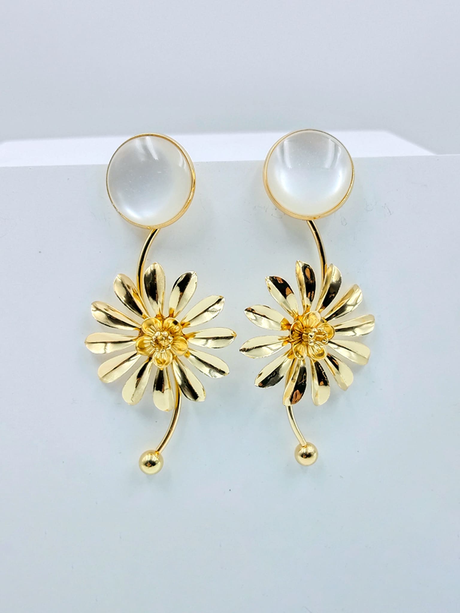 Radiant Petal Drop Statement Earrings