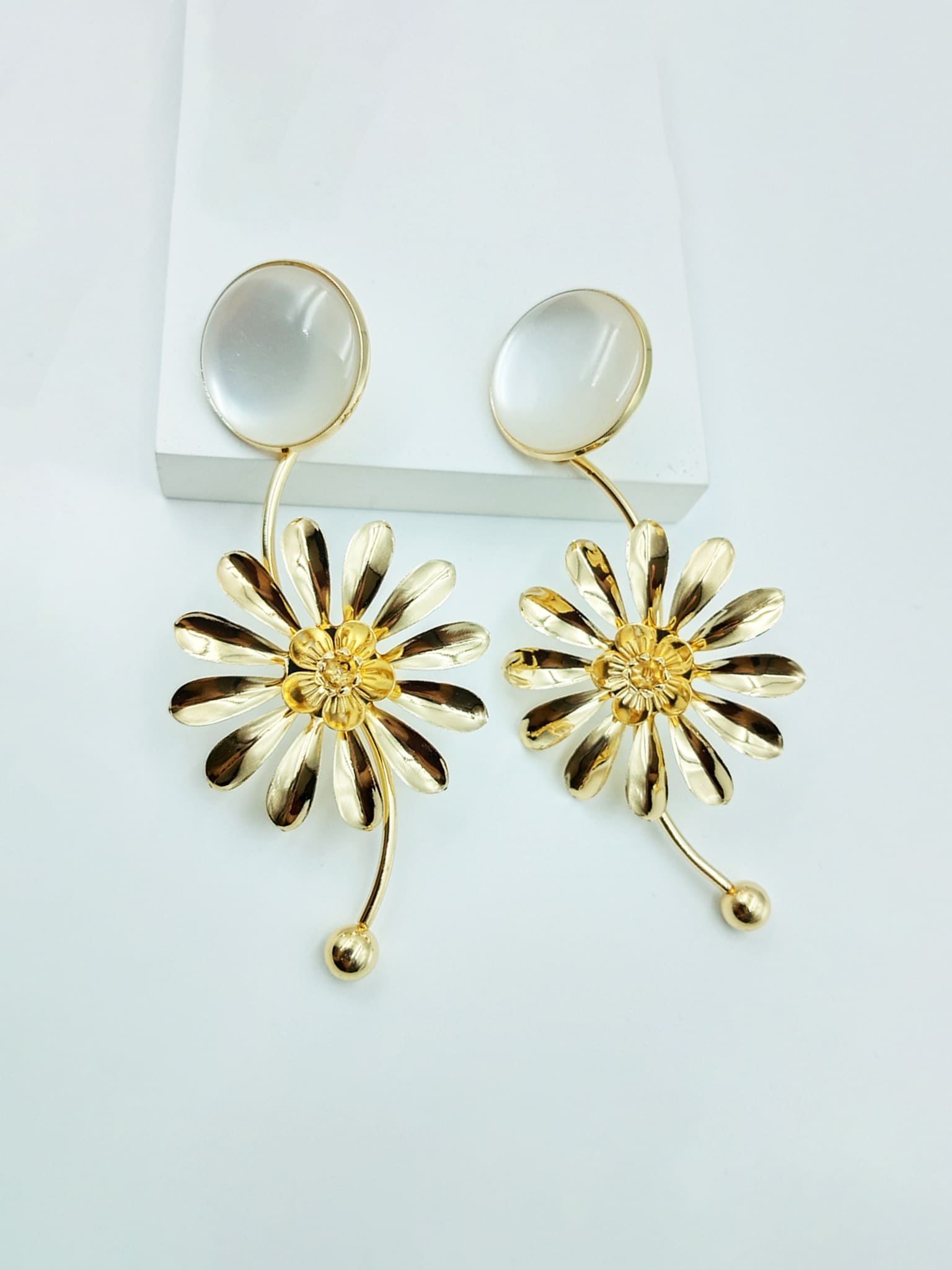 Radiant Petal Drop Statement Earrings