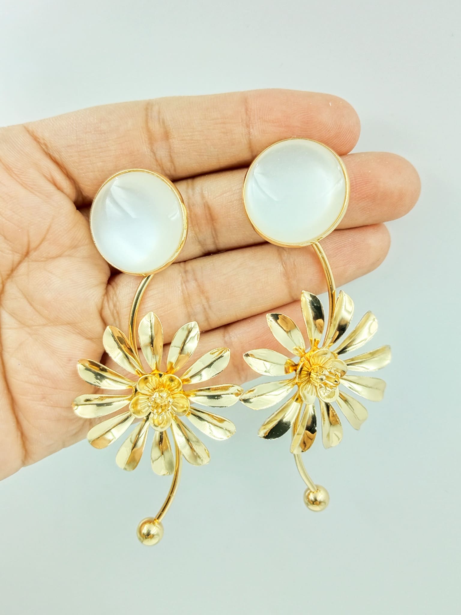 Radiant Petal Drop Statement Earrings