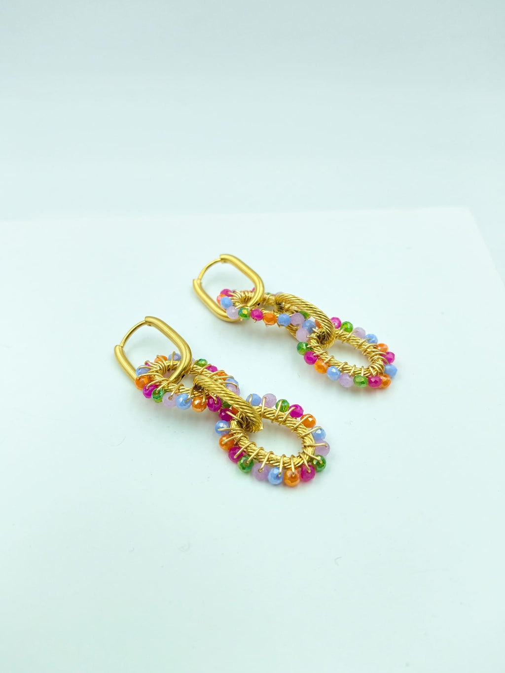 Rainbow Radiance Link Hoops