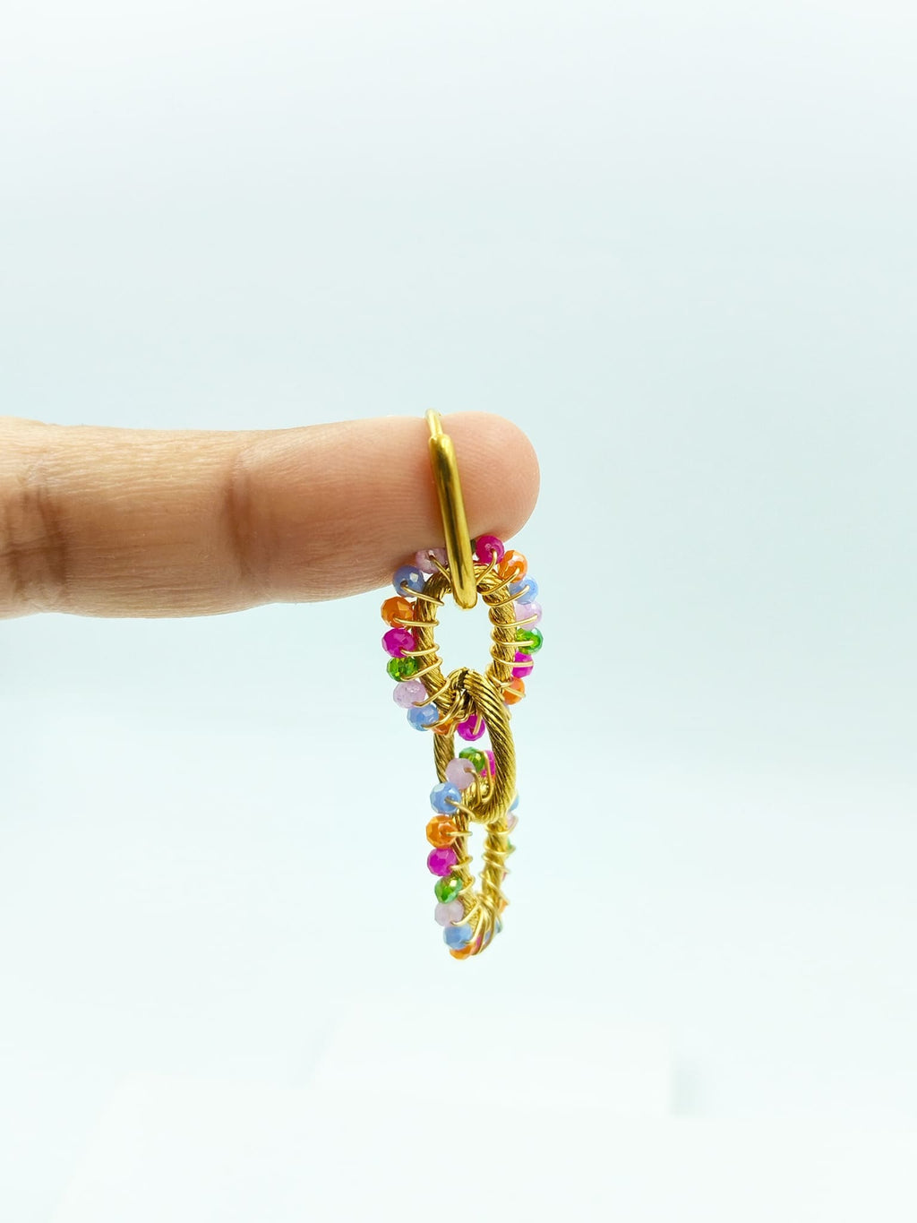 Rainbow Radiance Link Hoops