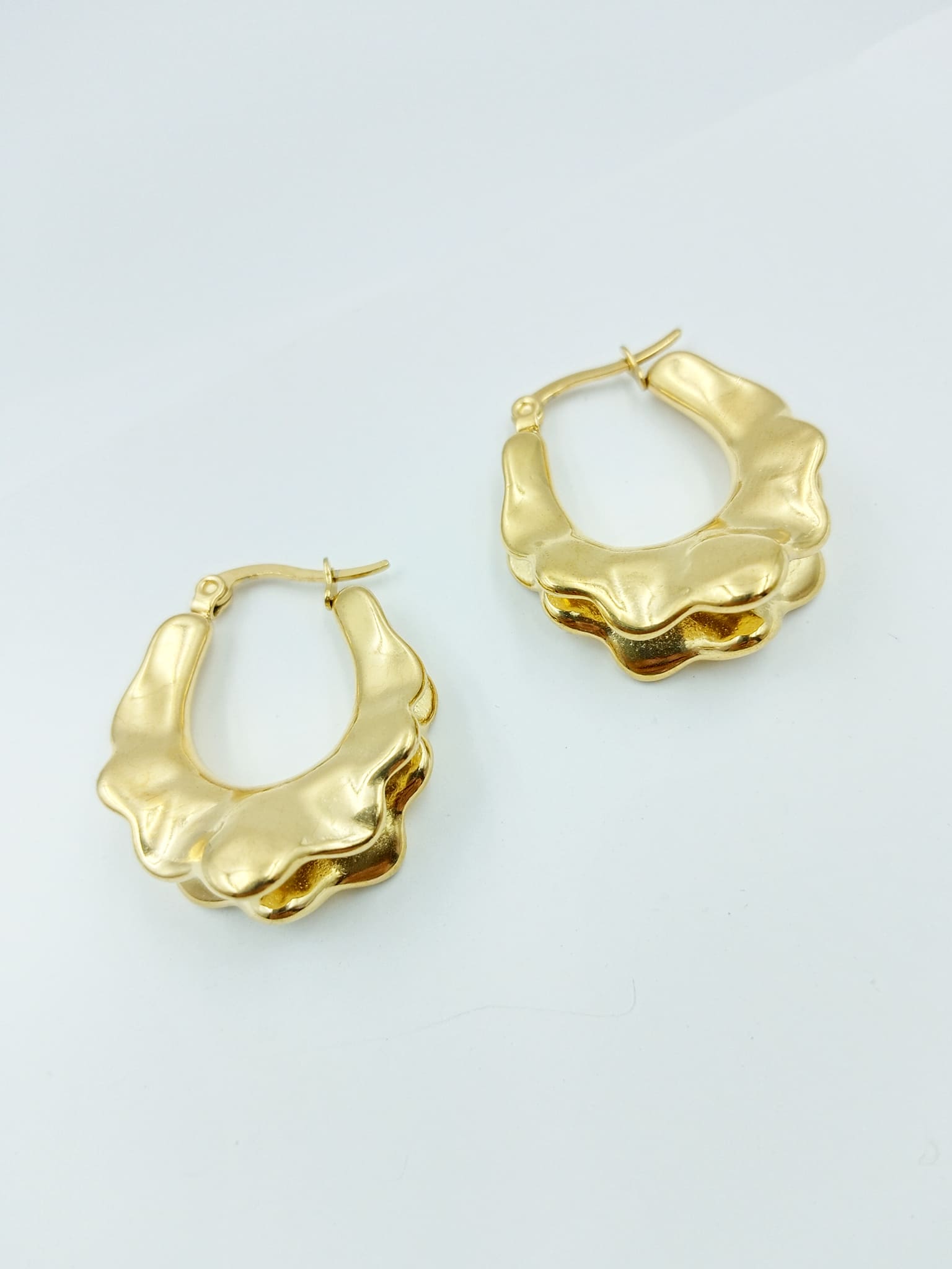 Sculpted Wave Hoops