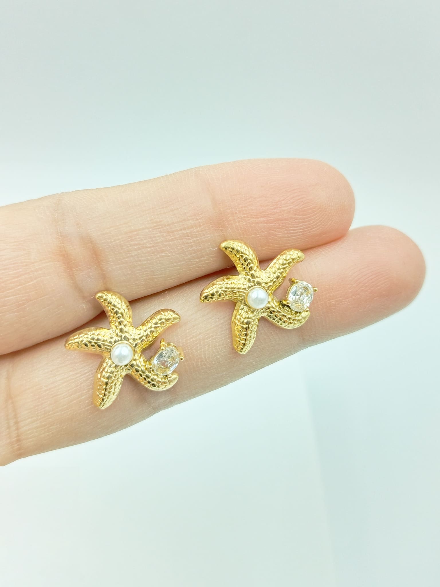 Seaside Sparkle Starfish Stud Earrings