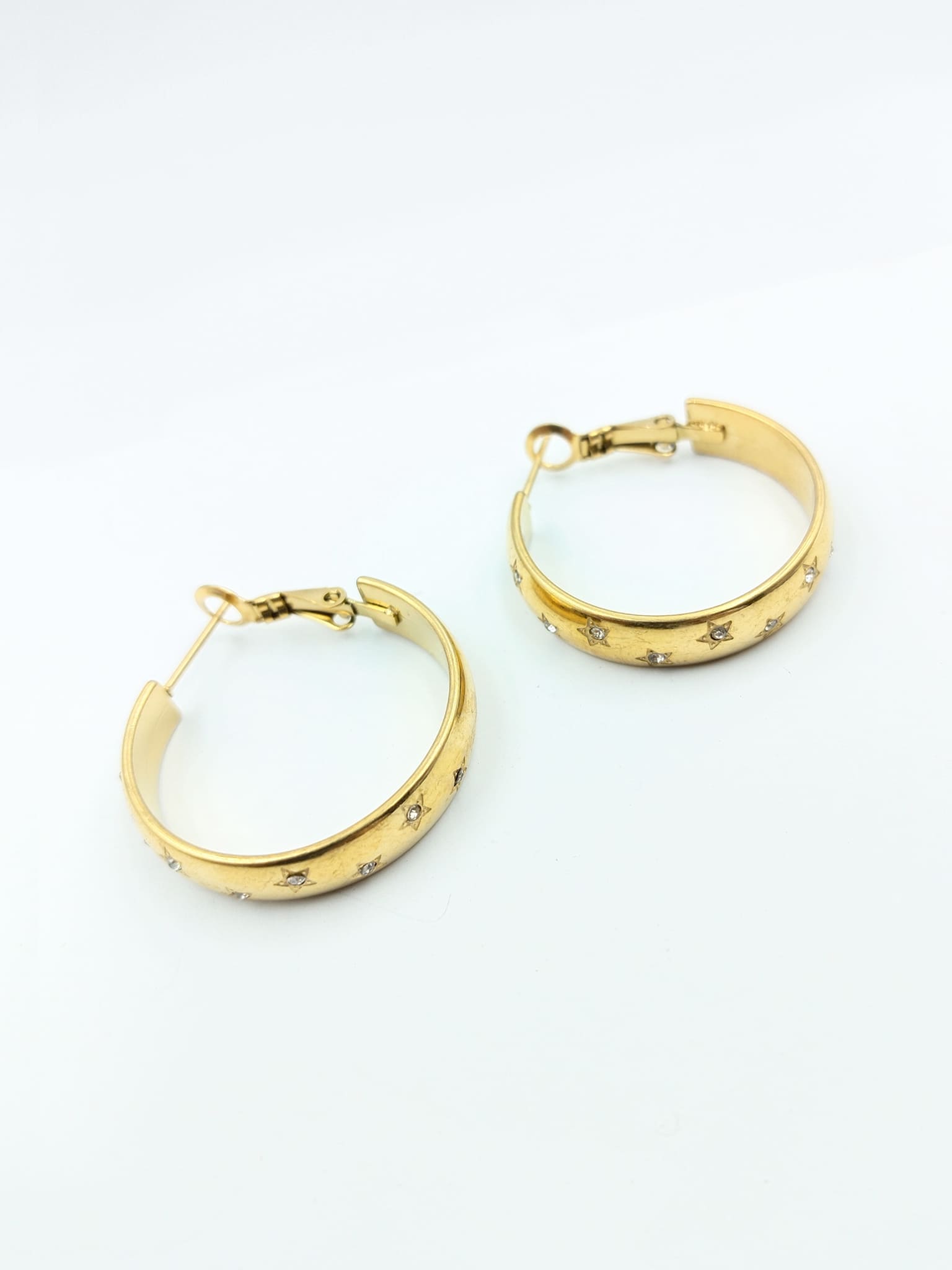 Star Stone Hoops