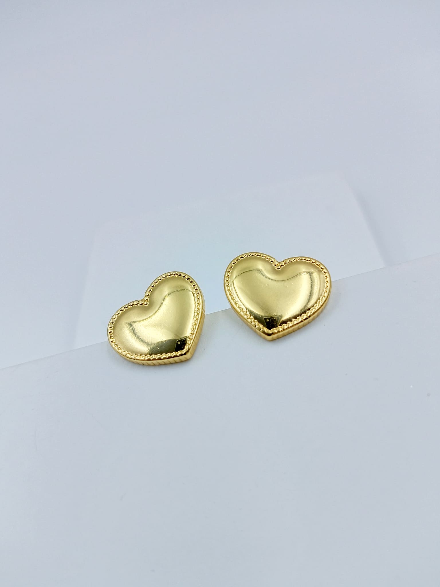 Textured Heart Stud Earrings