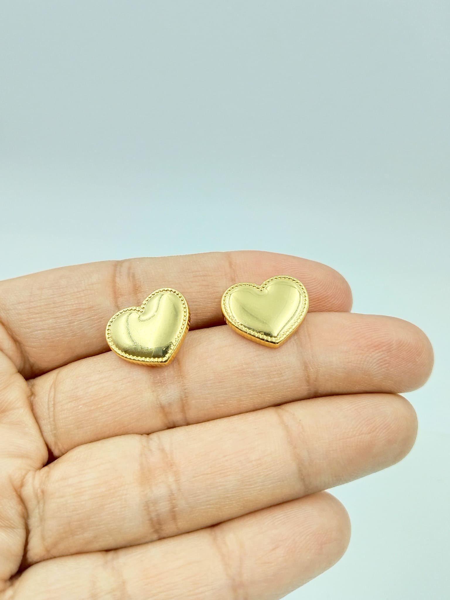Textured Heart Stud Earrings