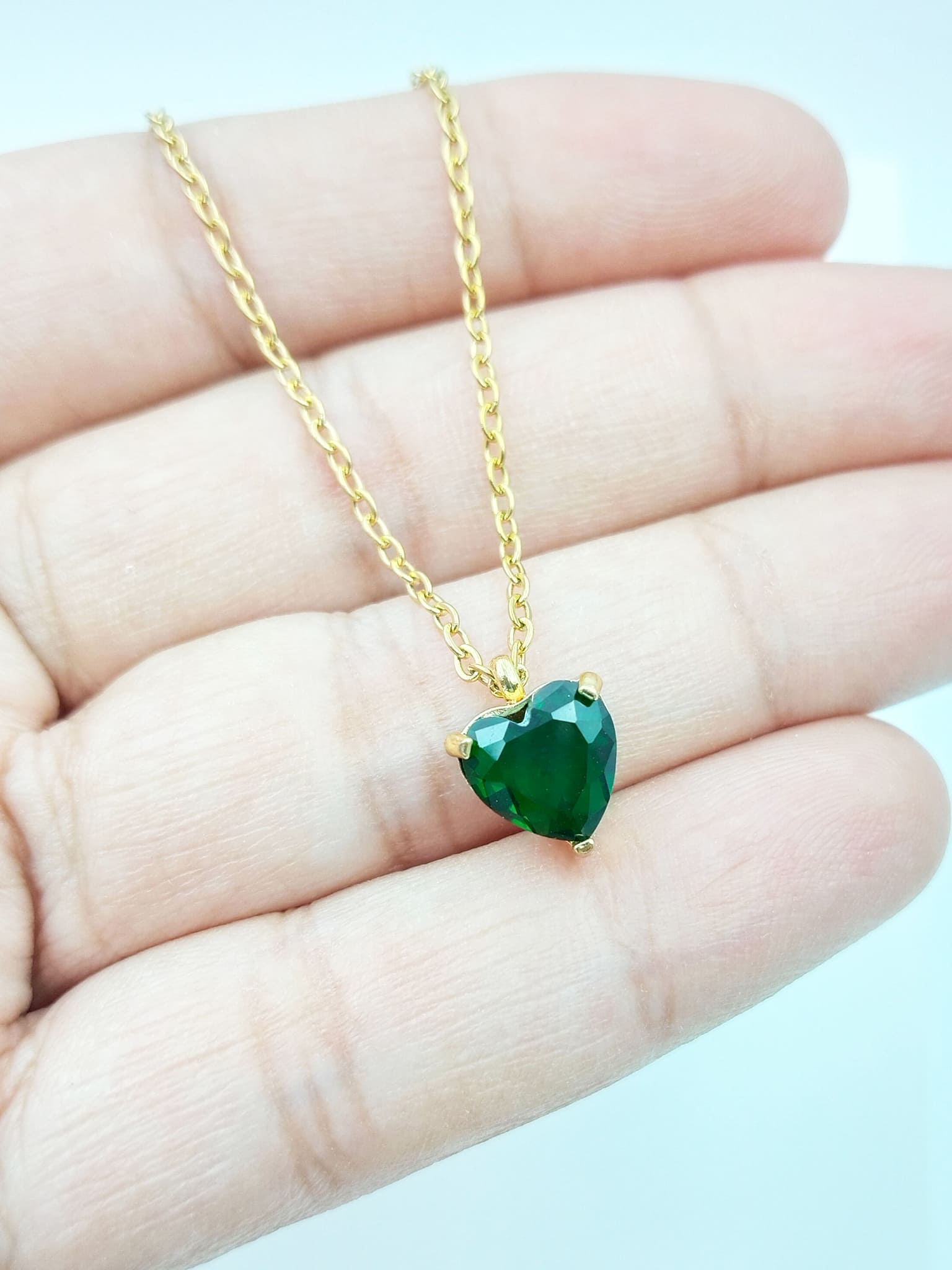 Verdant Heart Pendant Necklace & Earring Set