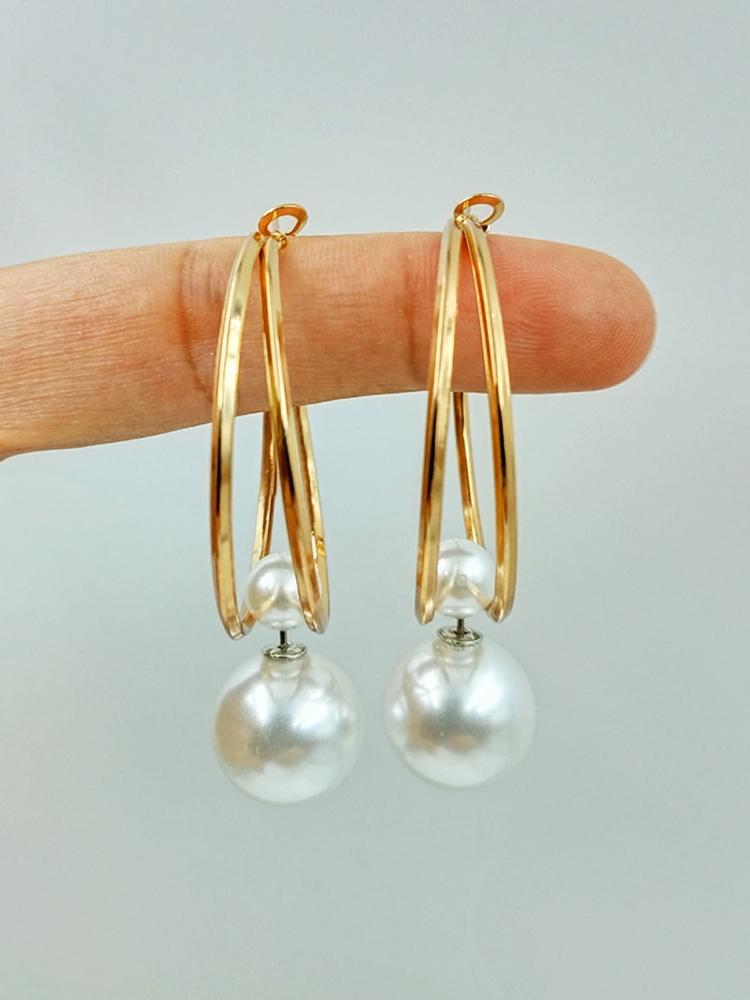 Versatile Pearl Hoop Set: 4 in 1 Earrings