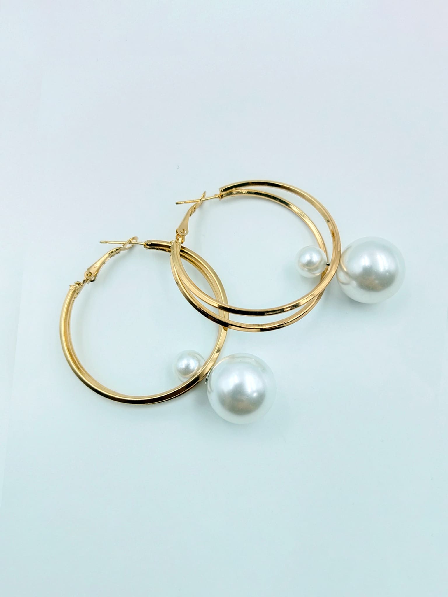 Versatile Pearl Hoop Set: 4 in 1 Earrings